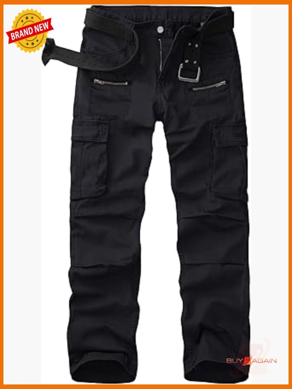 Relaxed Fit Cargo Pants with Zipper Pockets Hiking Work Pants